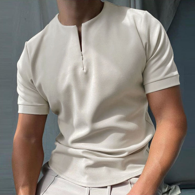 Men's Solid Polo Shirt – Breathable Short-Sleeve Summer Shirt - product photo 5 of 5