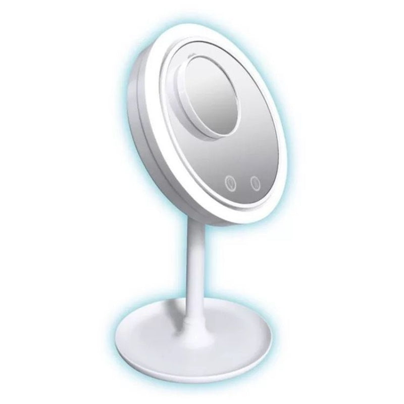 LED makeup mirror folded flat