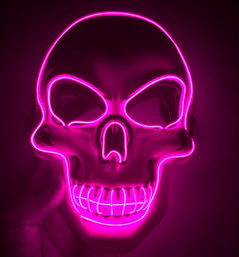 Skeleton mask in fluorescent glow color option