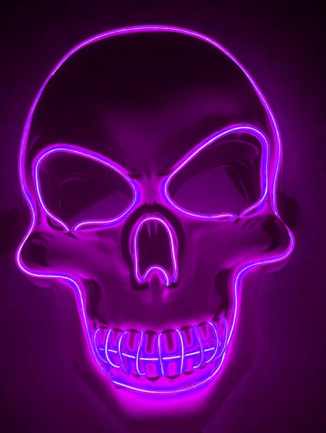 Skeleton mask shown in blue glow color