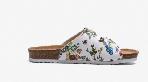 Korean-Style Cork Beach Flip Flops – Leather Sandals with Floral Detail - product photo 5 of 5