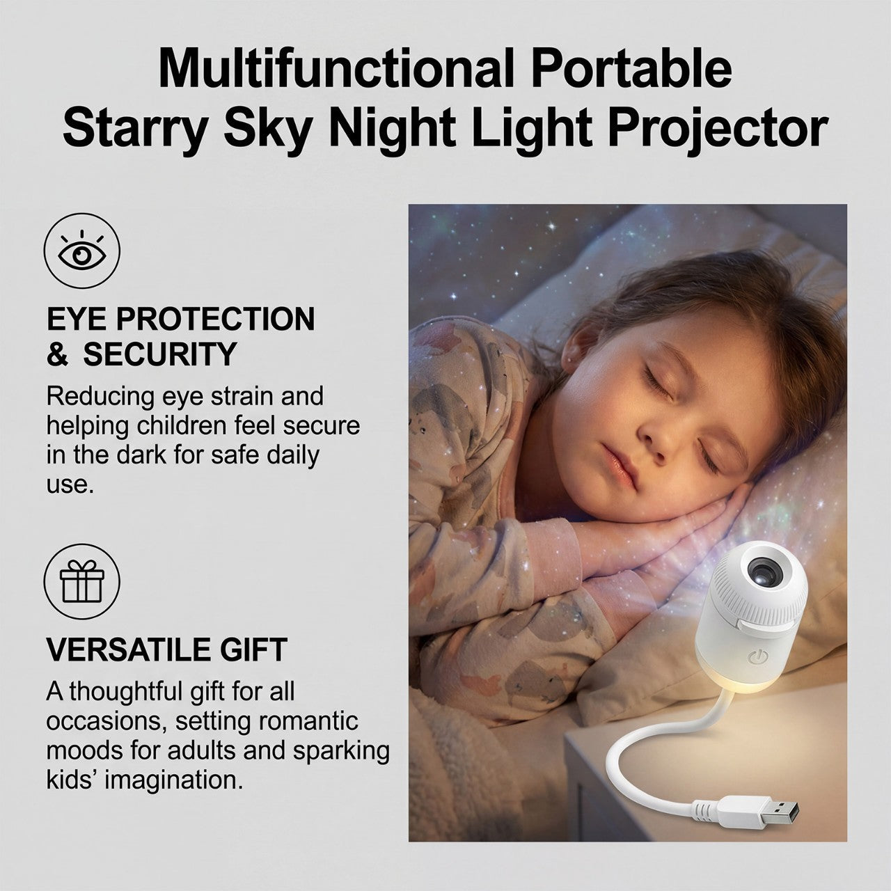 Ambient star projector lamp glowing