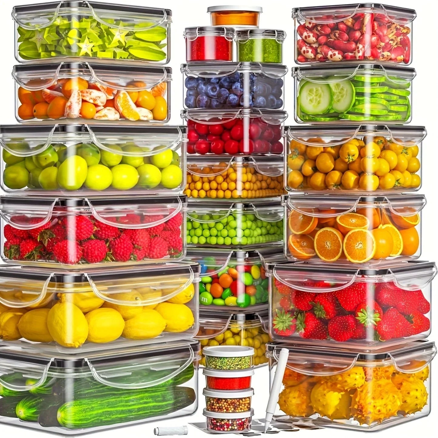 48-Piece BPA-Free Food Storage Container Set with Airtight Lids & Labels - product photo 4 of 9