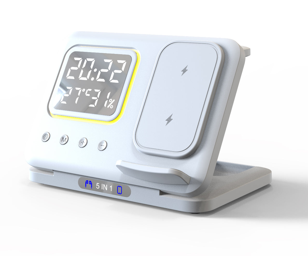 5-in-1 wireless charging dock complete set with retail packaging