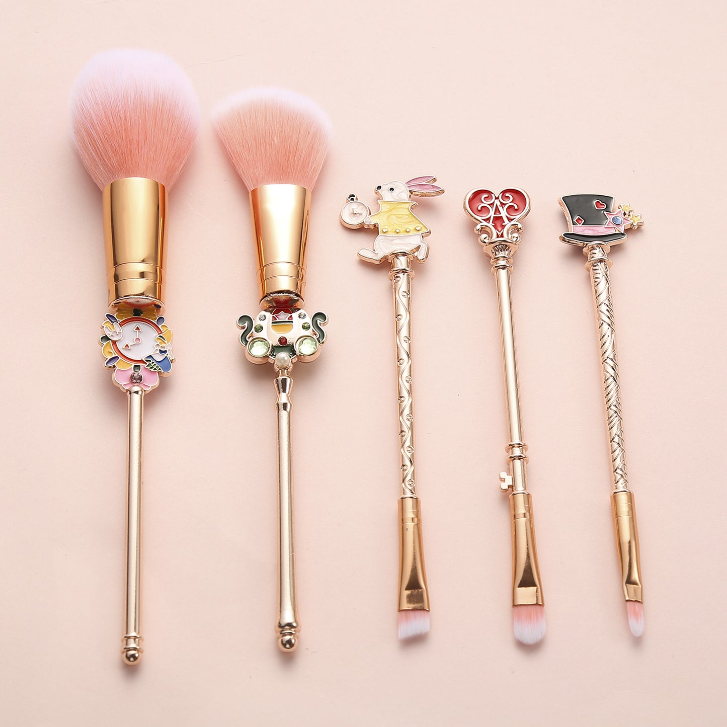 Makeup brush rose gold color detail