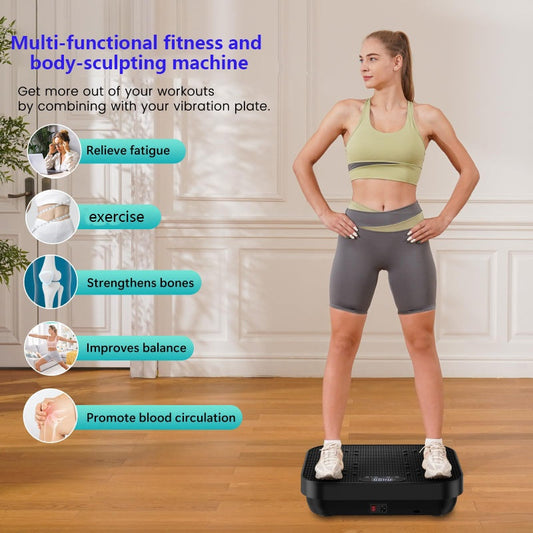 Power vibration plate body shaker machine, front view