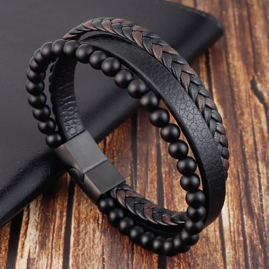 Men's Titanium Steel Geometric Bracelet, Polished