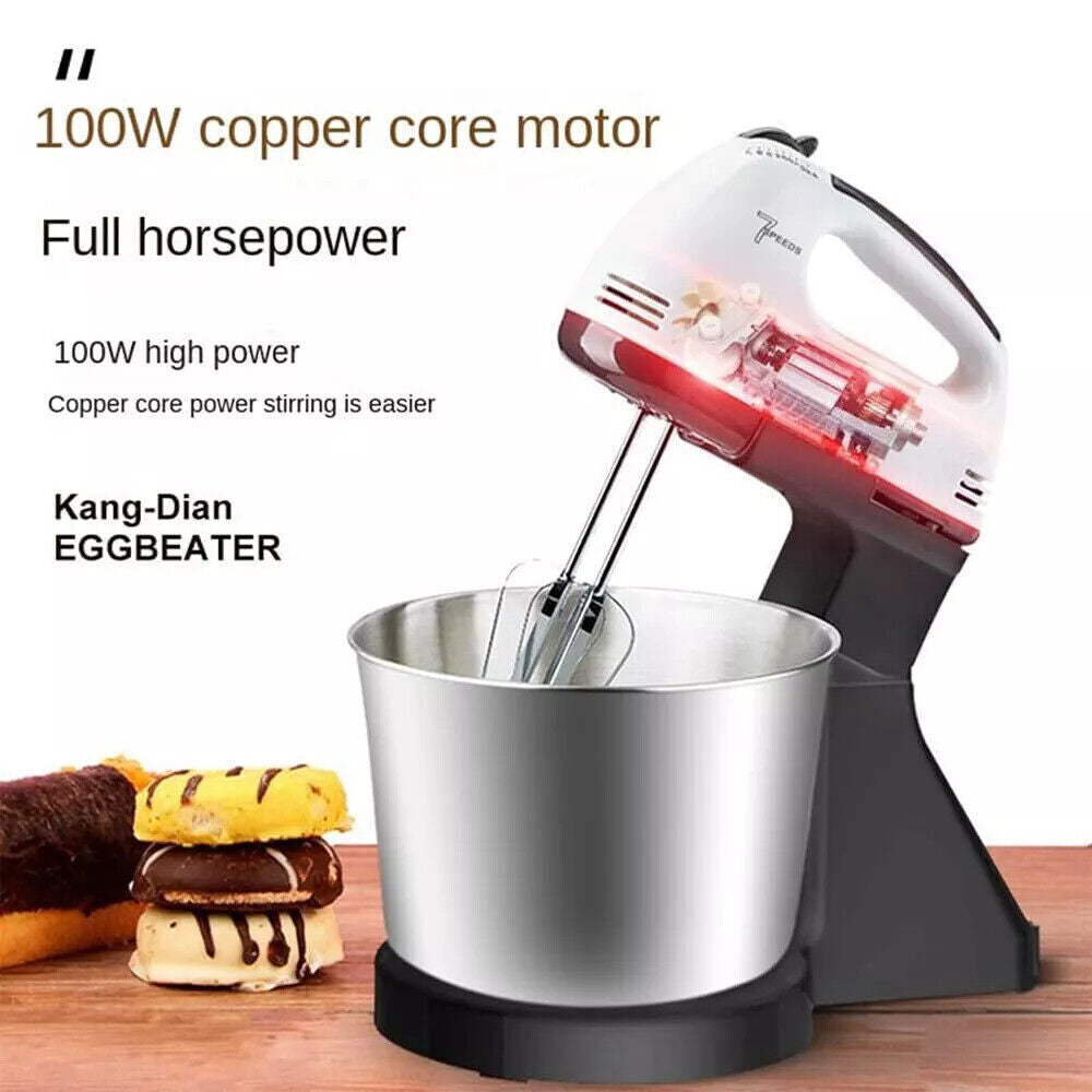 Compact stand mixer side view showing motor housing
