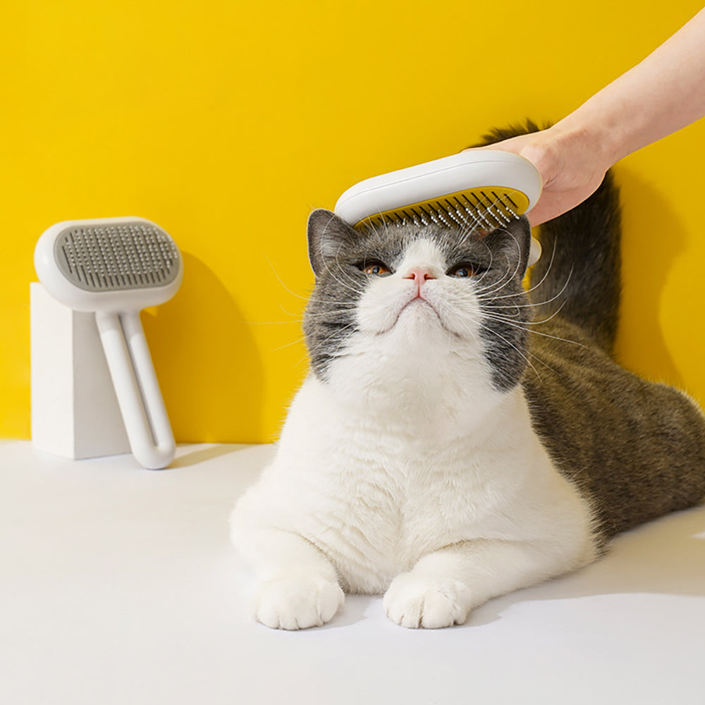 Self-Cleaning Pet Grooming Brush – Cat & Dog Deshedding Comb – photo 4 of 9