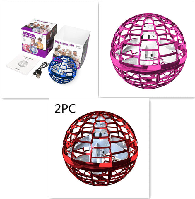 Flying ball toy night use with LED glow