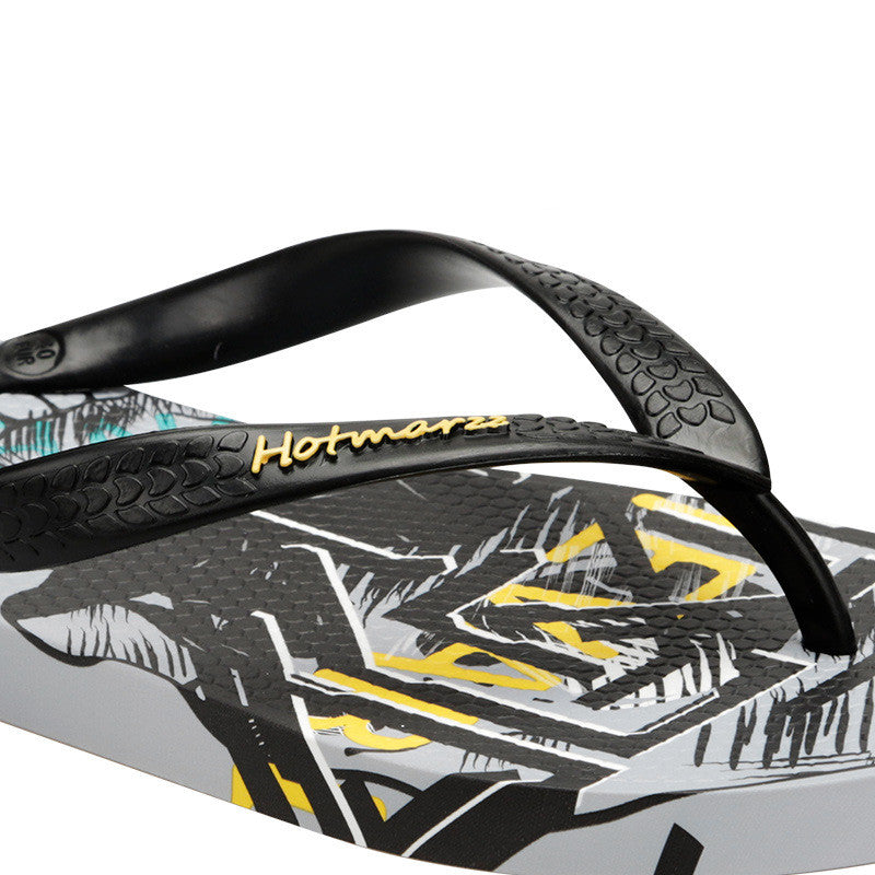 Men's Graffiti Print Non-Slip Beach Flip Flops - product photo 6