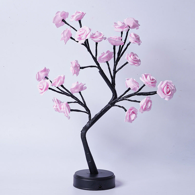 Rose fairy lamp, bendable branch detail