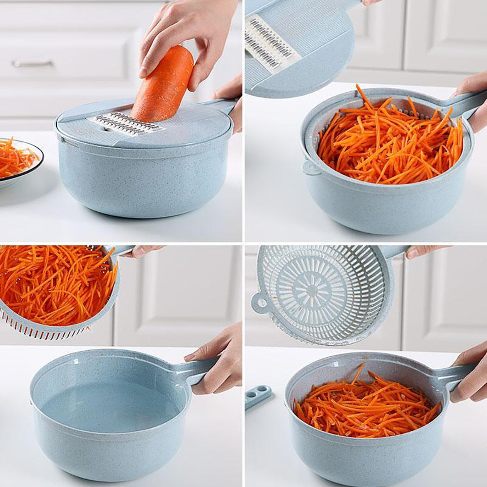 8-in-1 Mandoline Slicer – Vegetable Slicer, Potato Peeler & Grater with Strainer - product photo 3 of 5