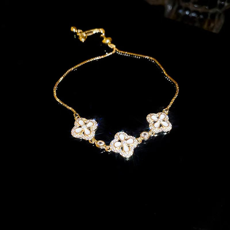 18K gold plated bracelet worn on wrist