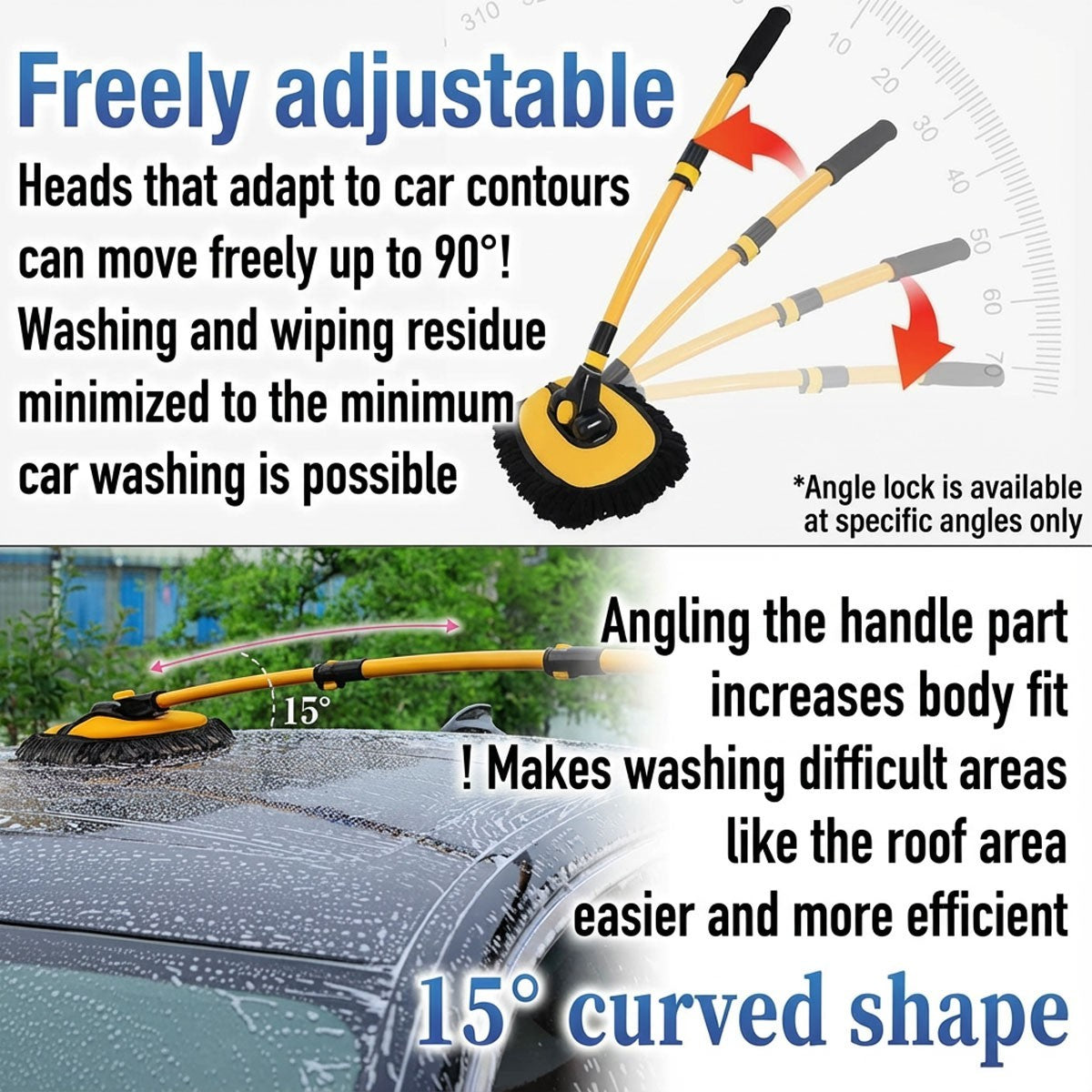 Telescopic Car Wash Brush with Long Handle - photo 3