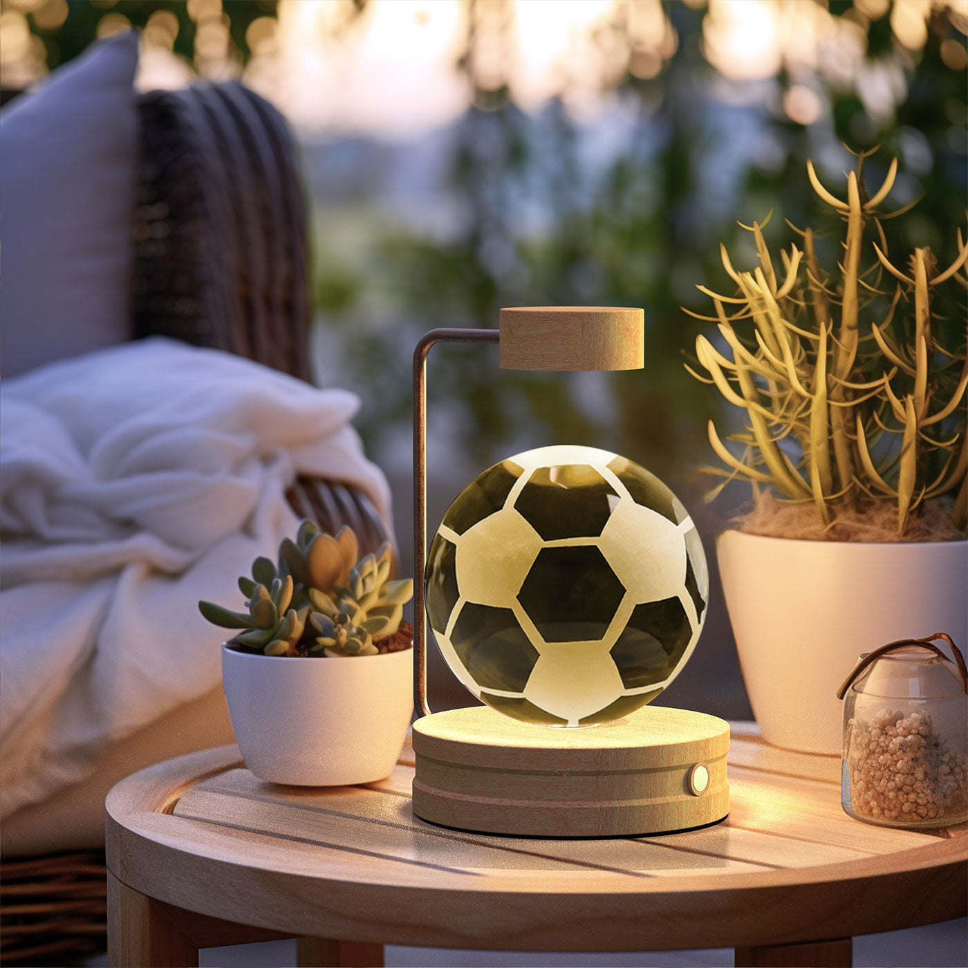 3D crystal night light with wood base, design option 30 of 51