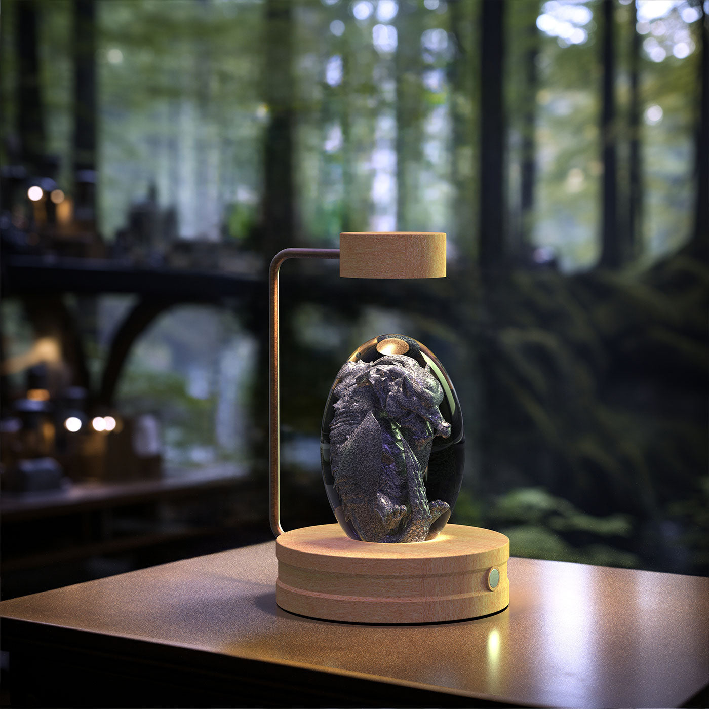 3D crystal night light with wood base, design option 23 of 51