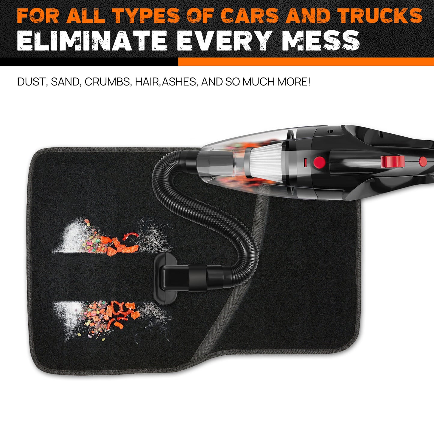 Cordless handheld car vacuum cleaner - extension hose
