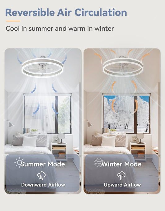 Large LED Ceiling Fan with Lighting – Adjustable 6-Speed Remote Control - product photo 2 of 5