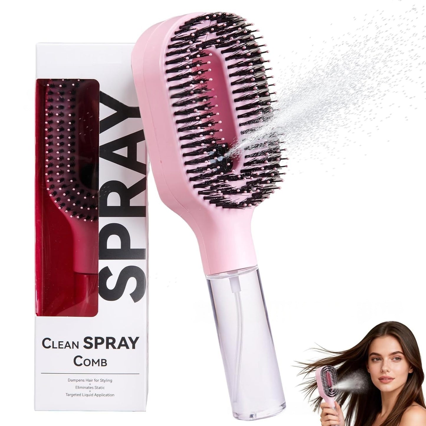 Detangling spray comb shown in Purple color option