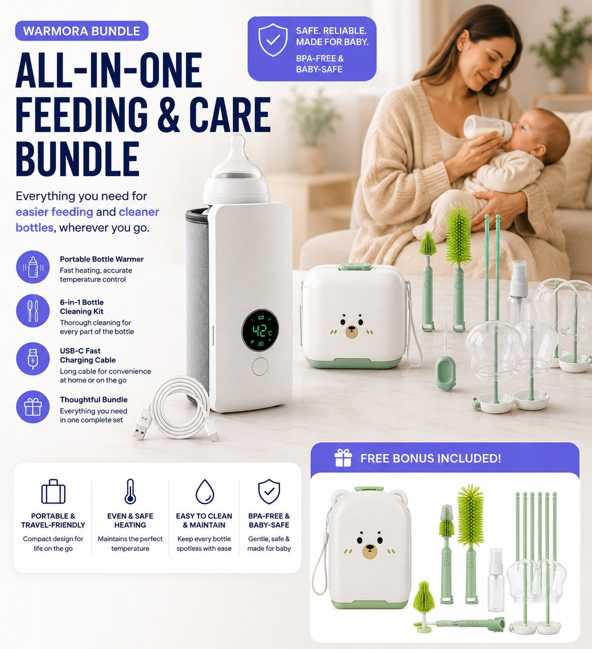 Baby bottle warmer - temperature indicator light