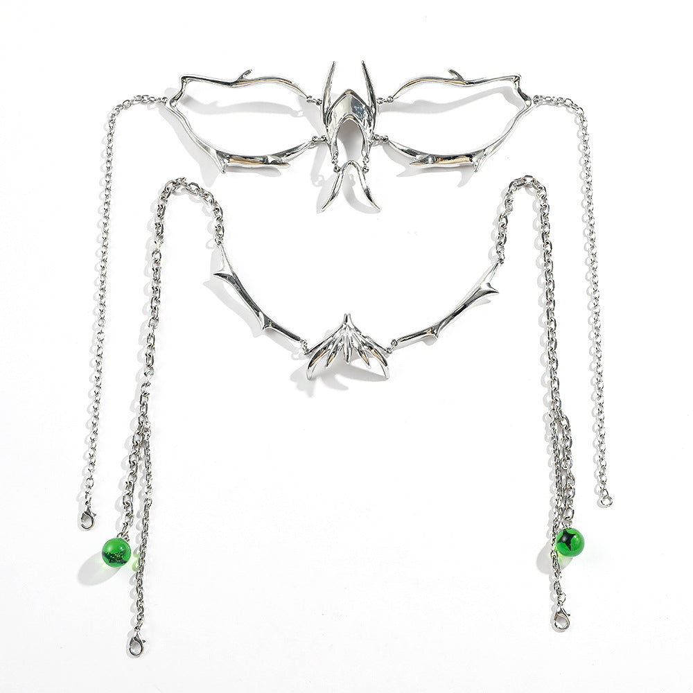 Streamline Metal Face & Nose Jewelry Set – Silver Body Decoration - product photo 2 of 8