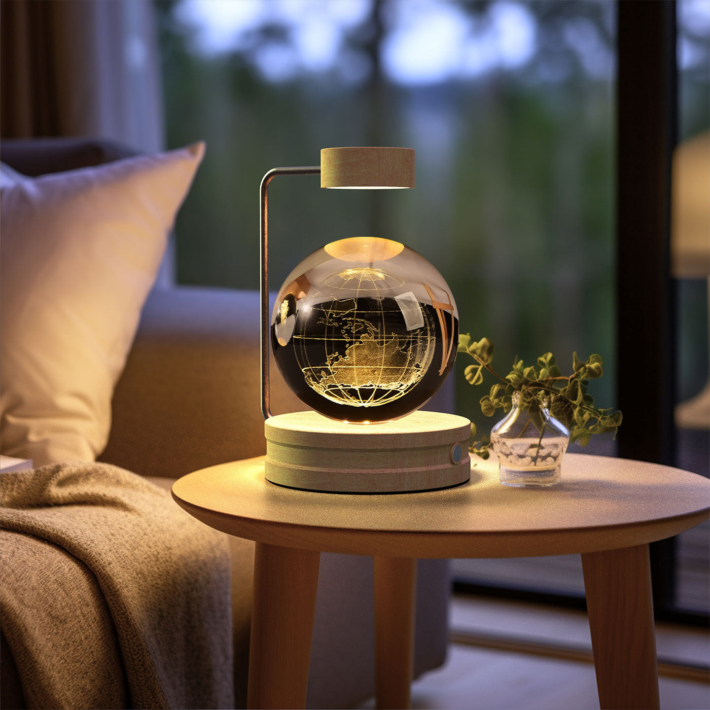 3D crystal night light with wood base, design option 25 of 51