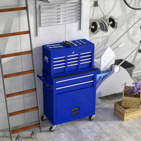 High-Capacity Rolling Tool Chest with Wheels – 8-Drawer Tool Storage Cabinet (Blue) - product photo 1 of 5