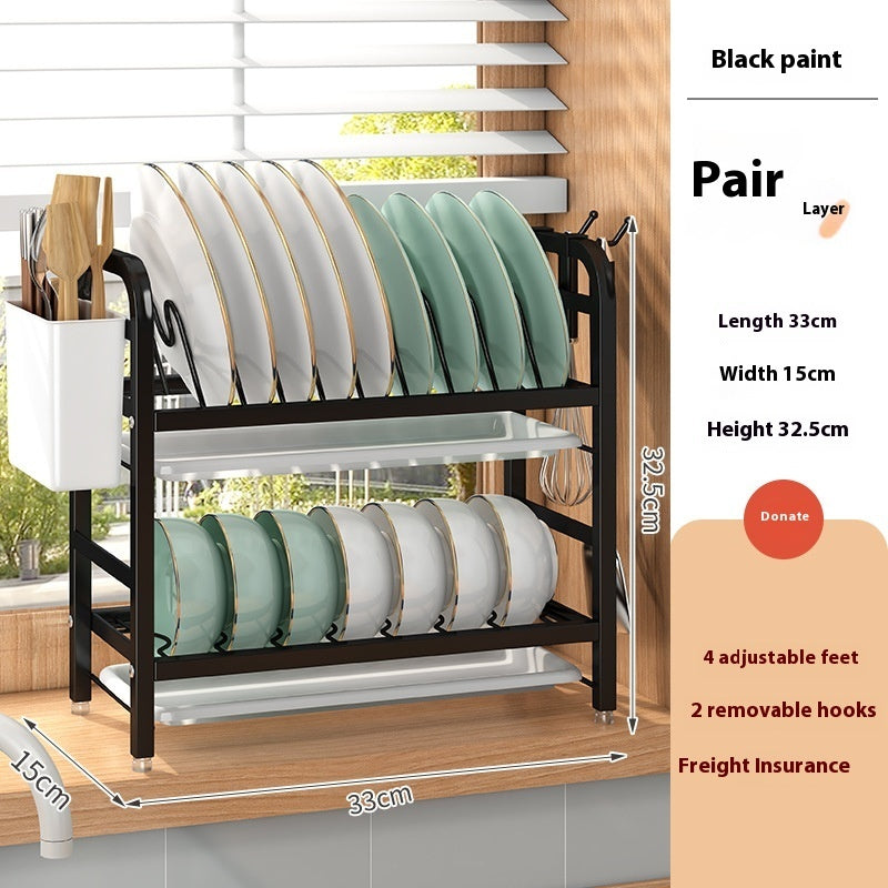 Kitchen storage rack color options, black and white