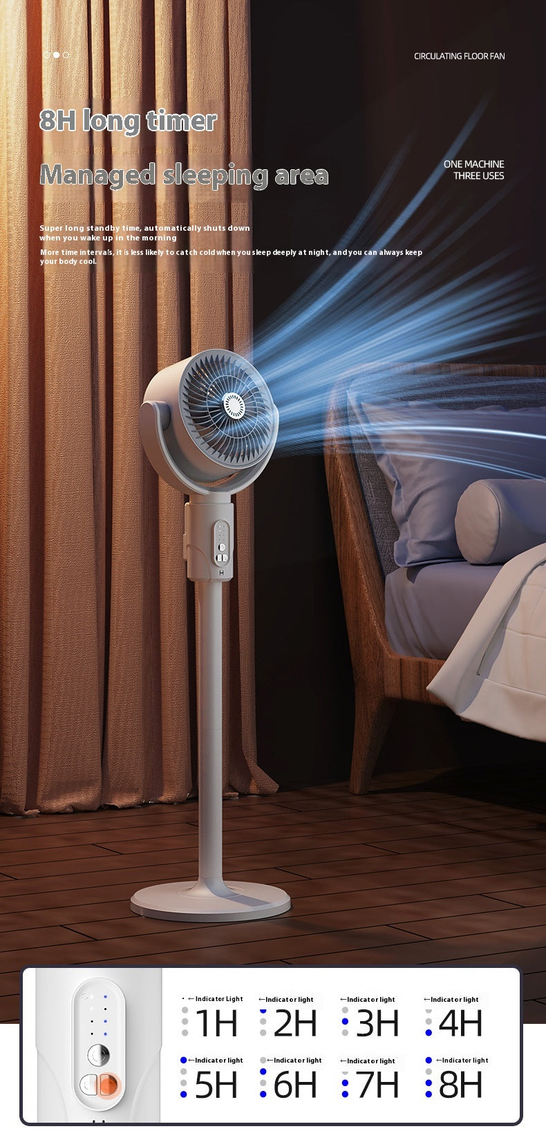 Bladeless Air Circulator Fan – Quiet 3D Oscillating Turbine, Remote Control - product photo 9 of 11