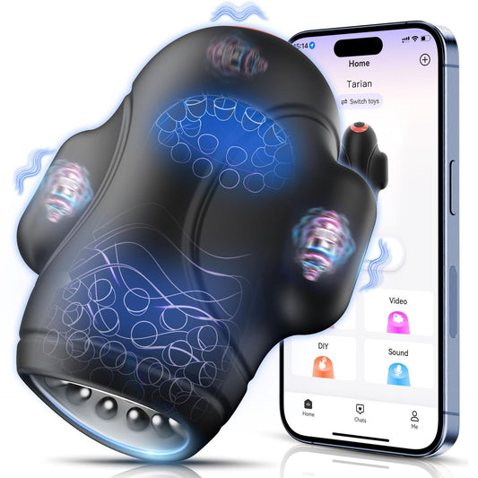 Smart app-controlled silicone massage cup for men