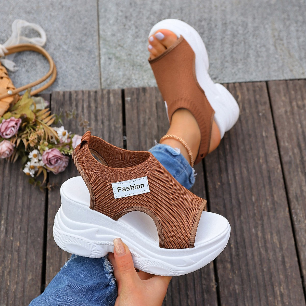 Fish mouth sandals product photo