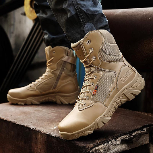 tactical combat hiking boots, side view