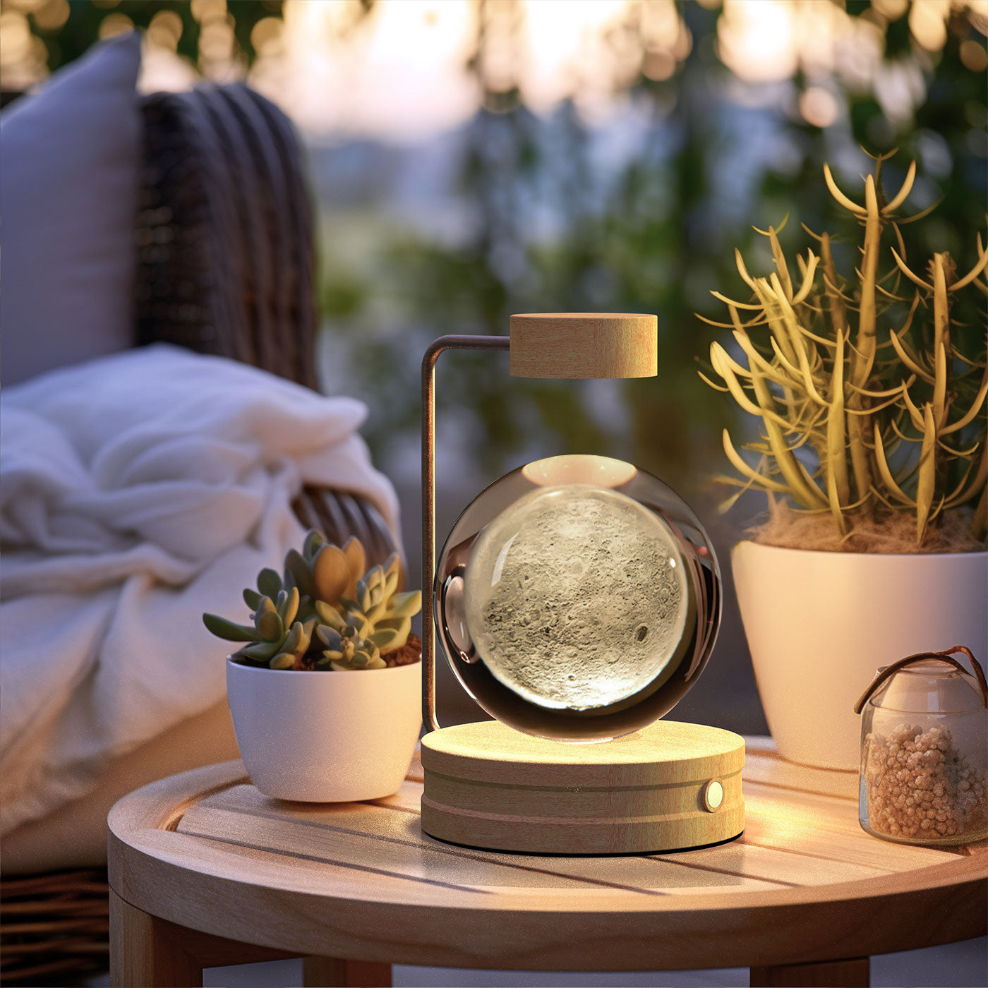 3D crystal night light with wood base, design option 8 of 51
