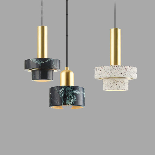 Marble-Style LED Bedside Pendant Light - photo 1