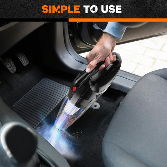 Cordless handheld car vacuum cleaner - front view