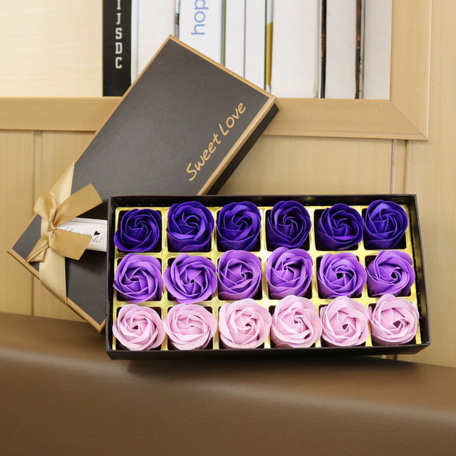 Soap flower rose gift box, lipstick accessory variant