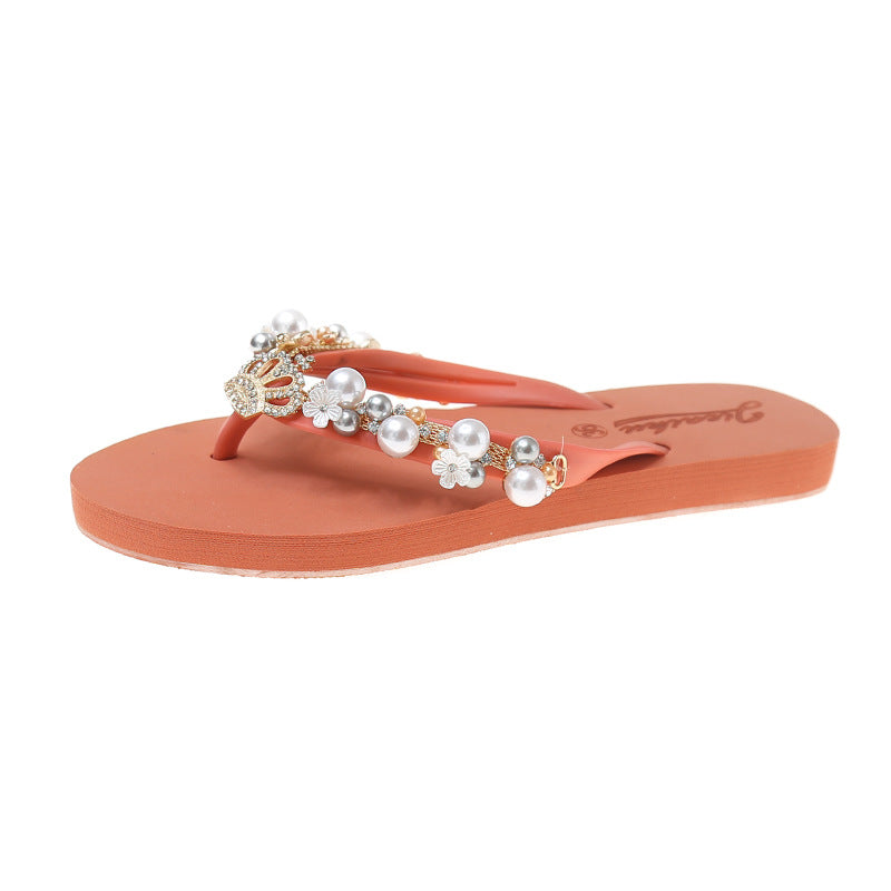 Flip-flops shown in orange colorway