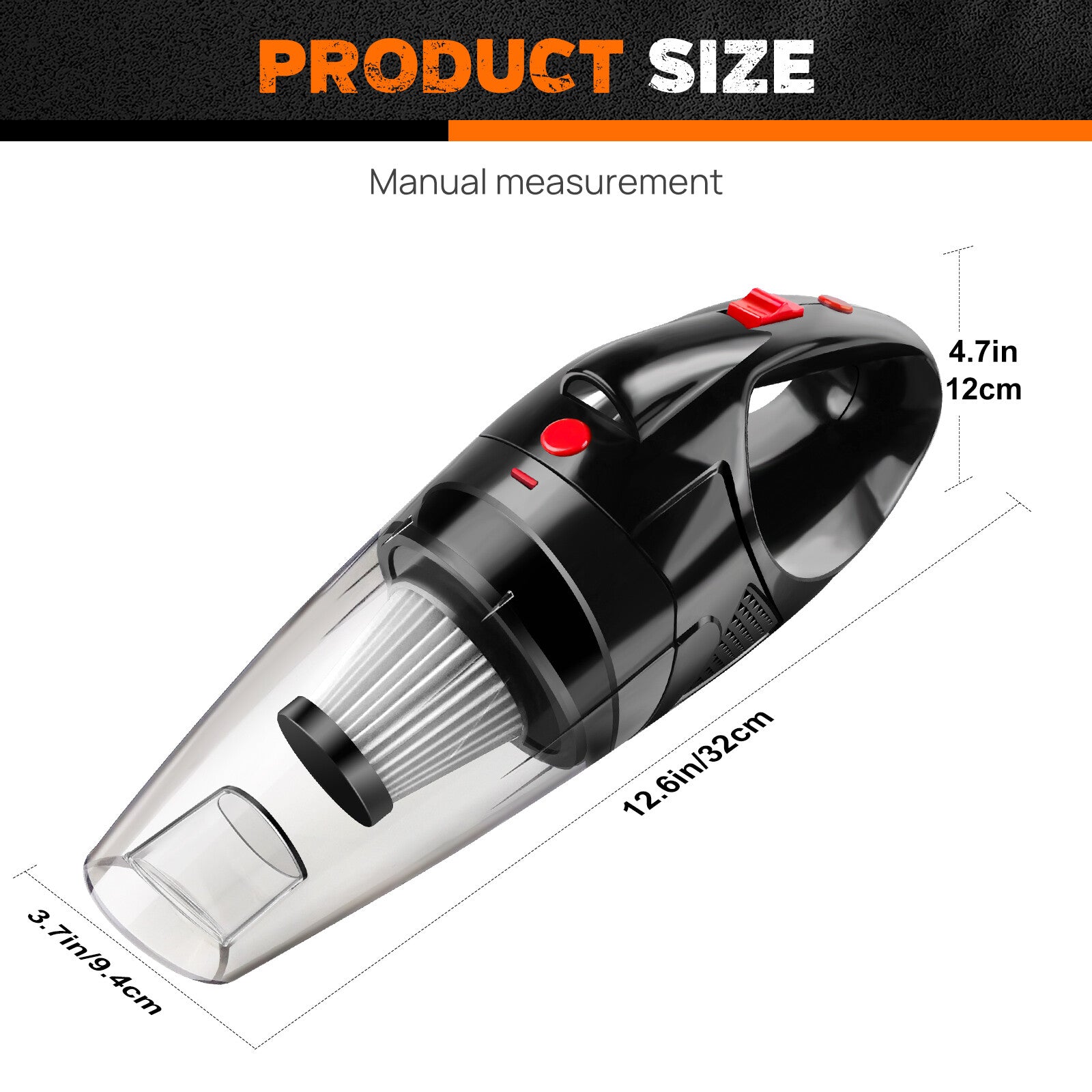 Cordless handheld car vacuum cleaner cleaning car seat
