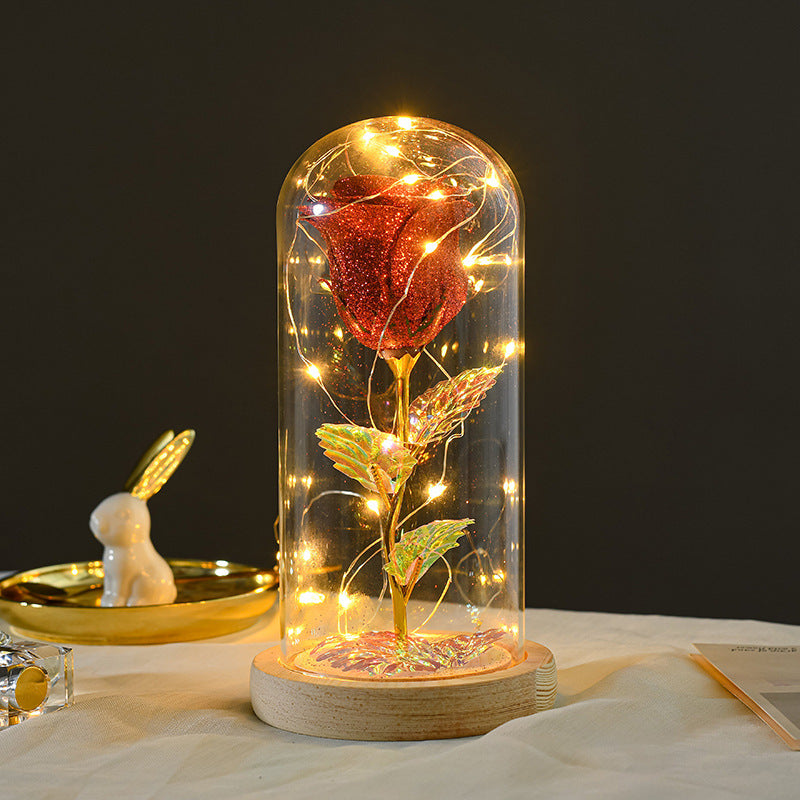 Eternal Rose LED Light in Glass Dome – Romantic Gift for Valentine's, Weddings & Mother's Day - product photo 3 of 5