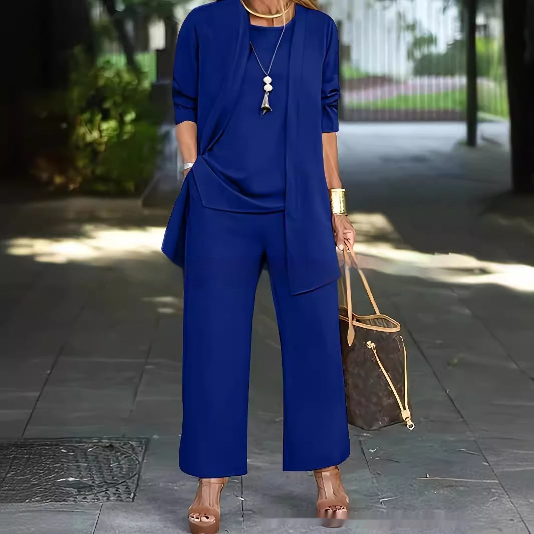 Women's 3-Piece Cardigan Suit Set – Vest Top, Jacket & Wide-Leg Pants – photo 10 of 20