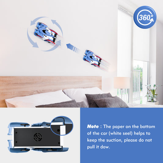 Remote control toy car with wall-climbing function