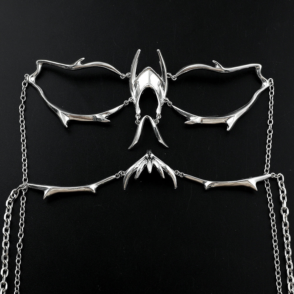 Streamline Metal Face & Nose Jewelry Set – Silver Body Decoration - product photo 3 of 8