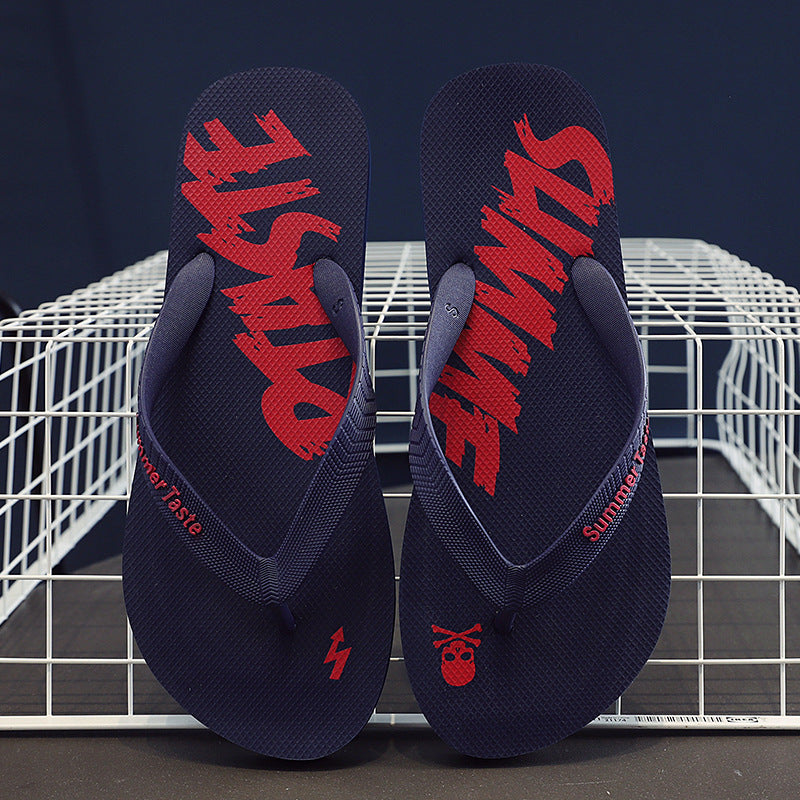 Men's non-slip flip-flops - being worn