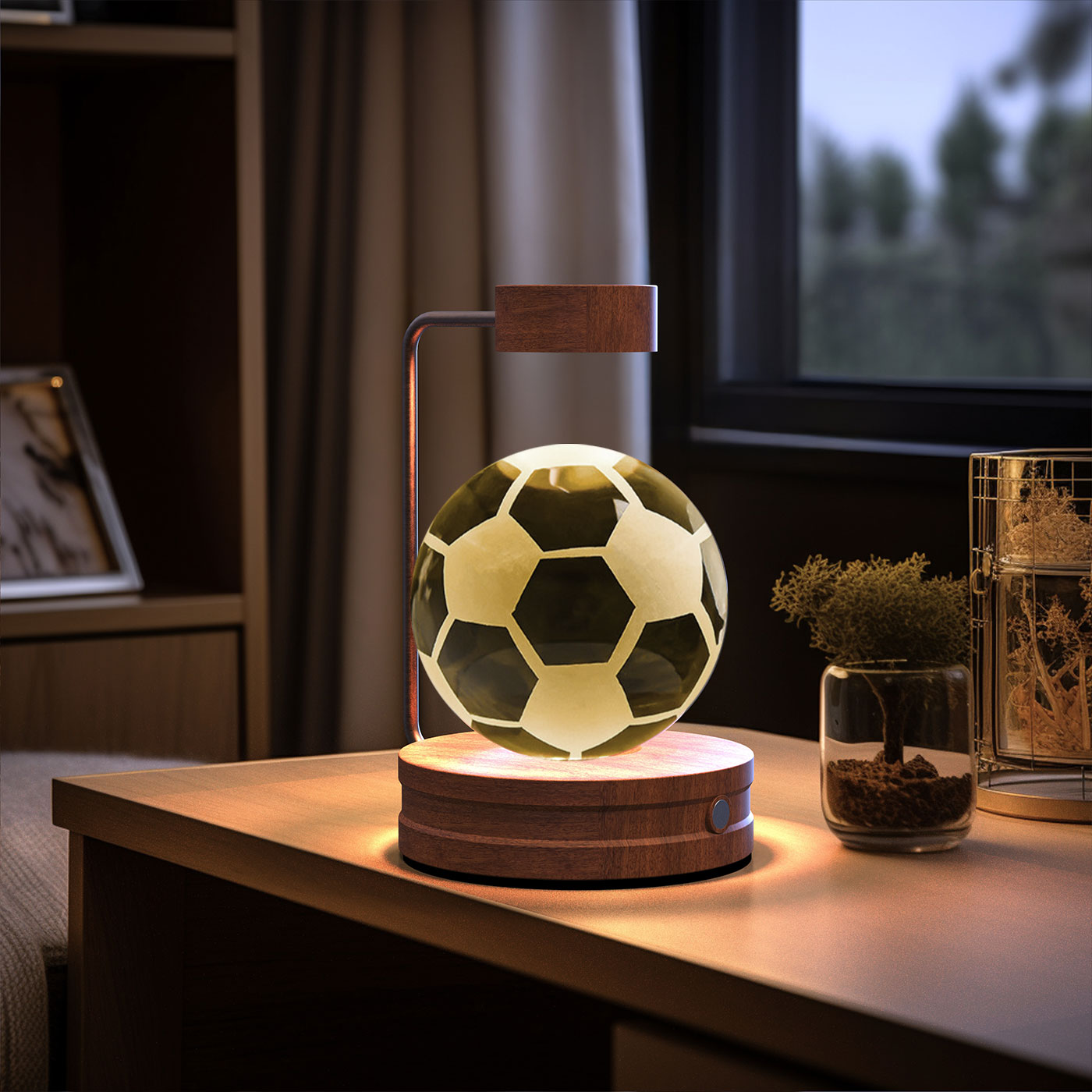3D crystal night light with wood base, design option 29 of 51