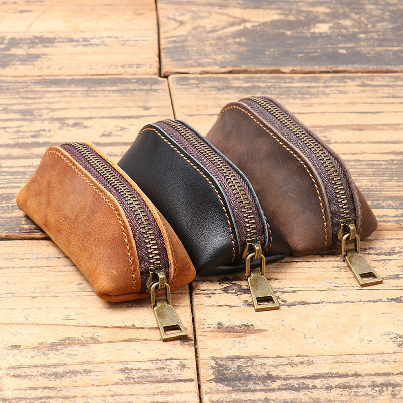 Men's genuine leather clutch coin purse, front view