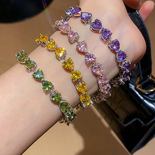 French style oval zircon bangle bracelet – full product view