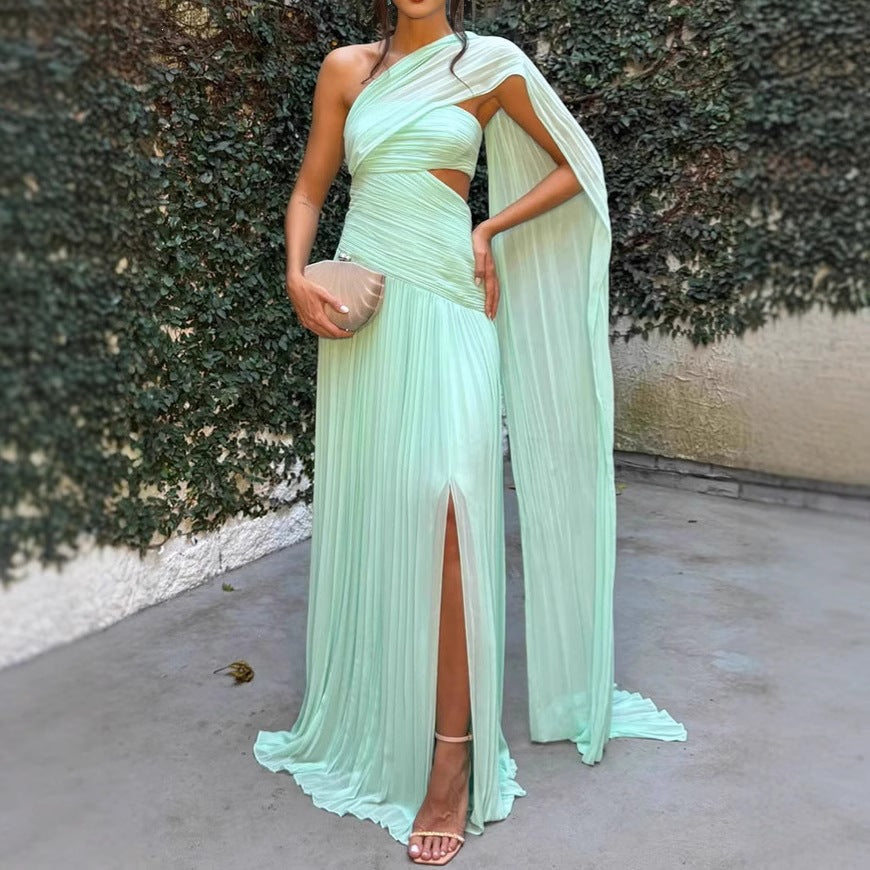 Strapless pleated chiffon party dress - main product photo