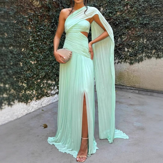 Strapless pleated chiffon party dress - main product photo