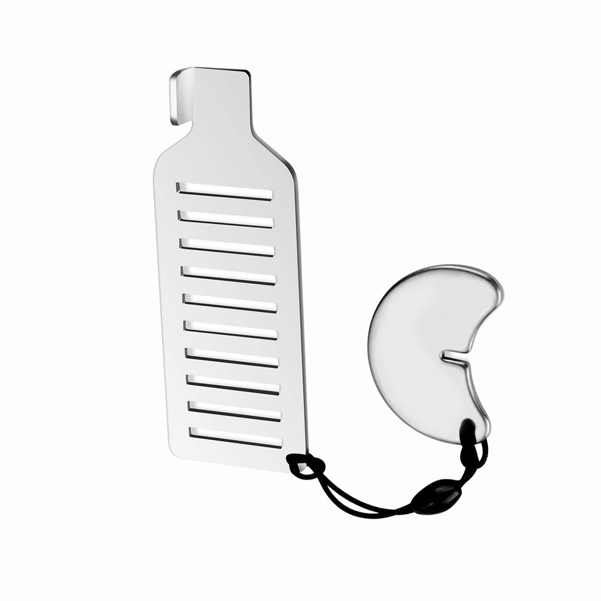 Stainless steel door stopper - close-up